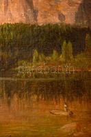 Molnár István (?-?): Csorba-tó vázlat. Olaj, karton, sérült, keretben, 15,5×24,5 cm