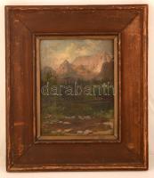 Molnár istván (?-?): Csorba-tó vázlat. Olaj, karton, sérült, keretben, 38×29 cm