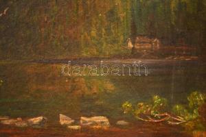 Molnár istván (?-?): Csorba-tó vázlat. Olaj, karton, sérült, keretben, 38×29 cm