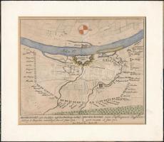 Peter Schenk (1660-1711): Kaiserswerth (Düsseldorf) Színezett rézmetszet. / Colored etching  20x17 cm in paspartu