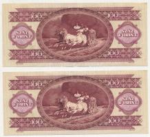 1984. 100Ft (5x) közte 3db sorszámkövető és 2db közeli sorszám T:II,III