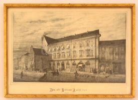 Berlin, régi metszet reprint változata üvegezett keretben / Reprint of a Berlin etching in glazed frame. 40x29 cm