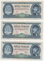 1975. 20Ft (6x) közte 2db sorszámkövető T:II,III szép papír
