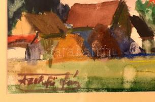 Szekfű János (1910-2004): Etelka sor, Szeged. Akvarell, papír, jelzett, üvegezett keretben, 18×29 cm