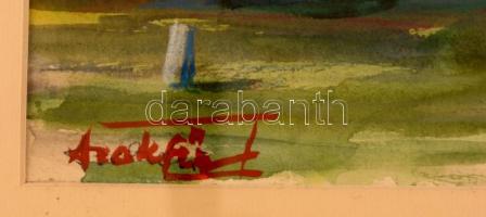 Szekfű János (1910-2004): Szilvásvárad. Akvarell, papír, jelzett, üvegezett keretben, 18×29 cm