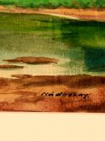 Nádaskay jelzéssel: Pecázók. Akvarell, papír, foltos, 27×34 cm