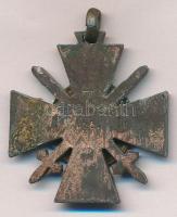 1942. "Tűzkereszt I. fokozata" bronzozott cink kitüntetés mellszalag nélkül, hátlapján az ...