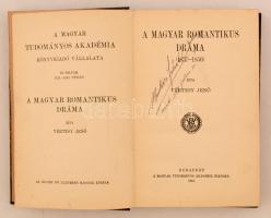 Vértesy Jenő: A magyar romantikus dráma(1837-1850). Bp., 1913, Magyar Tudományos Akadémia. félvászon...
