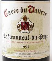 1998 Cuvee du Vatican bontatlan palack francia bor, 750 ml / Unopened bottle of vintage French wine