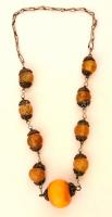 Marokkói borostyán nyaklánc, h: 60 cm