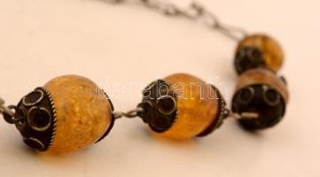 Marokkói borostyán nyaklánc, h: 60 cm