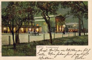 Graz Südbahnhof Litho  C s: Paul Frank
