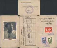 1951 Bp., Vadászjegy és vadászfegyver igazolvány illetékbélyegekkel