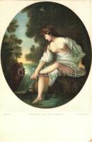 Musidora ihre Füsse baden / nude lady, erotic art postcard, Stengel & Co. No. 29947. s: Thomas Gainsborough (EK)