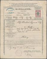 1914 Hunyad vármegyei marhalevél lóvásárra, 20f kiegészítő illetékbélyeggel, hajtva / Vieh-Pass, veterinary certificate