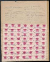 1945 Számla 169 db félbevágott okmánybélyeggel