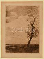 Tardos jelzéssel: Magányos fa. Rézkarc, papír, 18×12 cm