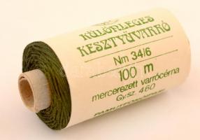 100 db. Különleges kesztyűvarró mercerezett varrócérna, különféle színekben, Pamutfonóipari Vállalat...