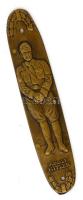 cca 1930 Náci tematikájú rézveret, botjelvény, (bicska dísz?) 7 cm / Adolf Hitler Nazi copper ornament (knife ornament?)
