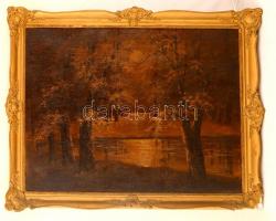 Olvashatatlan jelzéssel: Őszi erdő. Olaj, vászon, keretben, 24×34 cm
