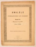 1899 Nagyszeben, a Gozsdu Alapítvány rendes ülésén készített éves beszámoló / Sibiu, Analele Fundatiunii Lui Gozsdu, Tomul IV.  Fasciculul IV., annual report of the Gozsdu society 32 p., 31x24cm