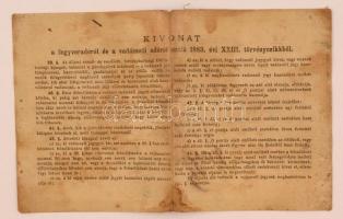 1888 Vadászati jegy, kissé megviselt állapotban / Hunter licence, slightly damaged