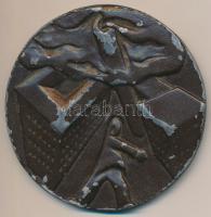 Beck András (1911-1985) DN "József Attila" bronzozott fém plakett (77mm) T:2,2- kopott bro...