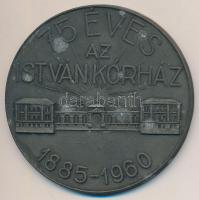 1960. "75 éves az István Kórház - 1885-1960" kétoldalas Zn plakett (60,5mm) T:2 oxidáció