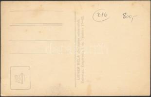 cca 1925 Hölgy magyaros öltözetben, fotólap Liener Béla debreceni műterméből, 14x9 cm