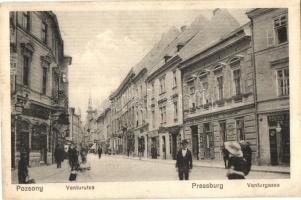 Pozsony, Pressburg, Bratislava; Ventur utca, vendéglő, kiadja Kaufmann / street, restaurant (EK)