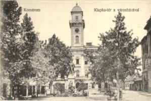 Komárom, Komárno; Klapka tér a városházával / square, town hall