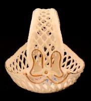 Herend jelzéssel áttört kosár, matricás, jelzett, hibátlan, 11×9 cm