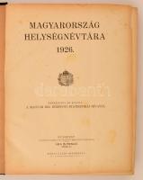 Magyarország helységnévtára 1926. Budapest, é.n. [1926], Magyar Kir. Központi Statisztikai Hivatal, ...