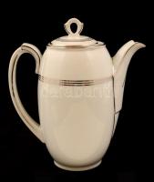 MZ hiányos mokkás készlet, jelzett, hibátlan, 3 csésze 5 alj, kiöntő, cukortartó