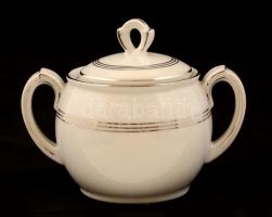 MZ hiányos mokkás készlet, jelzett, hibátlan, 3 csésze 5 alj, kiöntő, cukortartó