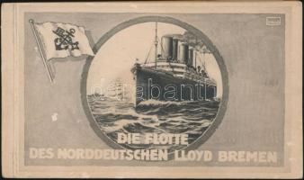 Die Flotte des Norddeutschen Lloyd Bremen - 36 lapos képeslap füzet / German shipping company fleet - 36 postcards in postcard booklet