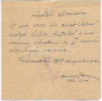 1947 Borota község elöljárósága, fizetési felszólítás; hátoldalon 1949-es átvételi elismervény Felső...