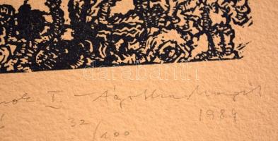 Ágotha Margit (1938-2015 ):  Intermediumok I. Invokáció. Litográfia (32/100), merített papír, jelzet...