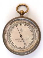 cca 1890-1910, Juszt Ferencz zsebbarométer, d: 5 cm /  cca 1890-1910 Pocket barometer, d: 5 cm