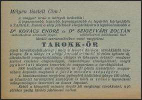 1940 Bp., Tarokk-őr, Tarokk-kártya szakkönyvet népszerűsítő levelezőlap
