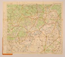 1928 Freytag és Berndt: részletes magyar autótérkép: Kassa - Debrecen 70x58 cm. Borító nélkül