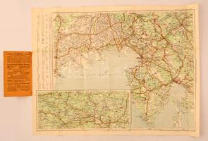 1926 Freytag és Berndt: autótérkép: Triest és környéke 70x58 cm. / Automobile map