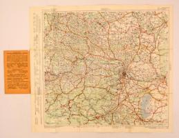1926 Freytag és Berndt: autótérkép: Bécs és környéke 70x58 cm. / Automobile map of Vienna