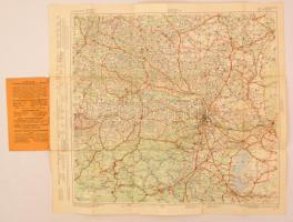 1926 Freytag és Berndt: autótérkép: Bécs és környéke 70x58 cm. / Automobile map of Vienna