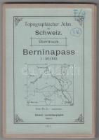 1909 Svájc A Berninapass nagyméretű, vászonra kasírozott térképe nagyon szép állapotban / 1909 Switzerland map of the Berninapass on canvas in very nice condition. 1:50 000, 93x76 cm