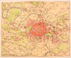 cca 1910 Párizs  térkép / cca 1910 Paris map  51x40 cm 1:90 000