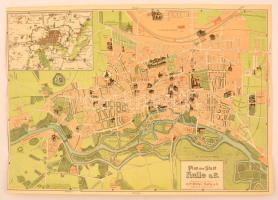 1912 Halle város közlekedési térképe / Traffic map of Halle 62x42 cm