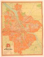 cca 1930 Varsó nagyméretű térképe / cca 1930 large map of Warszawa 1:25 000, 59x77 cm