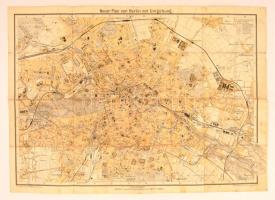 cca 1920 Berlin nagyméretű térképe / cca 1930 large map of Berlin 1:18 000,  64x46 cm