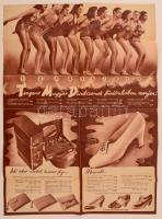 cca 1930-1940 Bp., A Magyar Divatcsarnok képes reklámprospektusa fürdőruhákkal, cipőkkel, magyaros ruhákkal, szakadással
